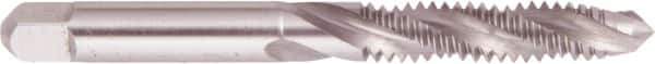 Regal Cutting Tools - M12x1.75 Metric Coarse 3 Flute 6H Plug Spiral Flute Tap - High Speed Steel, Bright Finish, 3-3/8" OAL, Right Hand Flute, Right Hand Thread, D6 - Exact Industrial Supply