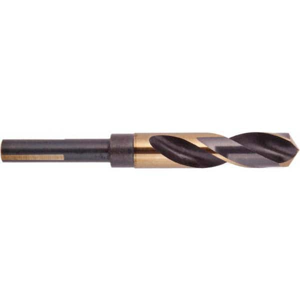 National Twist Drill - 9/16 to 1", 118° Point, Oxide/Gold Finish, High Speed Steel Reduced Shank Drill Bit Set - USA Tool & Supply