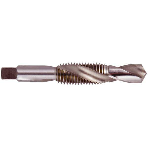 Regal Cutting Tools - 1/16-27 NPTF, 2-13/16" OAL, 0.242" Drill Diam x 11/16" Drill Length, Combination Drill & Tap - 4 Flutes, 11/16" Thread Length, High Speed Steel, Bright Finish - USA Tool & Supply