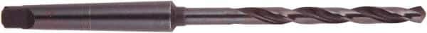 National Twist Drill - 2-7/16", 5MT 118° Point High Speed Steel Taper Shank Drill Bit - Oxide Finish, 11-1/4" Flute Length, 18-3/4" OAL, Spiral Flute, Series 200 - USA Tool & Supply