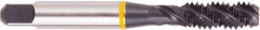 Regal Cutting Tools - M8x1.25 Metric Coarse 3 Flute 6H Bottoming Spiral Flute Tap - High Speed Steel, Oxide Finish, Right Hand Flute, Right Hand Thread, D5, Series Triple Crown - Exact Industrial Supply