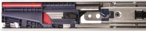 Knape & Vogt - 26" Slide Length, 26" Travel Length, Steel Drawer Slide - 7.38" Wide, 2.94" High, 100 Lb Capacity at Full Extension, Anachrome Steel Finish - USA Tool & Supply