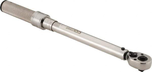 CDI - 3/8" Drive Micrometer Torque Wrench - 14.1 N/m to 82 N/m Torque, 16" OAL, 0.6 N/m Graduation, Pear Head - USA Tool & Supply