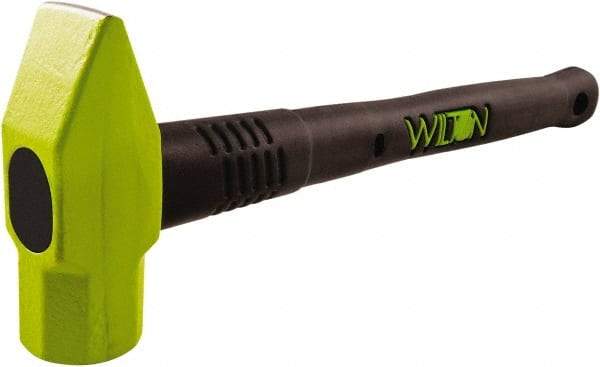 Wilton - 3 Lb Head Drop Forged Steel Ball Pein Hammer - Steel Handle with Grip, 16" OAL, Steel Rods Throughout for Added Strength - USA Tool & Supply