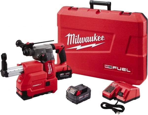 Milwaukee Tool - 18 Volt 1" SDS Plus Chuck Cordless Rotary Hammer - 0 to 4,900 BPM, 0 to 1,400 RPM, Reversible - USA Tool & Supply