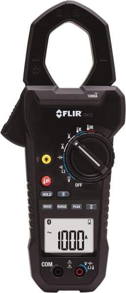 FLIR - CM78-NIST, CAT IV, Digital True RMS Wireless Clamp Meter with 1.45" Clamp On Jaws - 1000 VAC/VDC, 1000 AC/DC Amps, Measures Voltage, Capacitance, Current, Frequency, Resistance - USA Tool & Supply