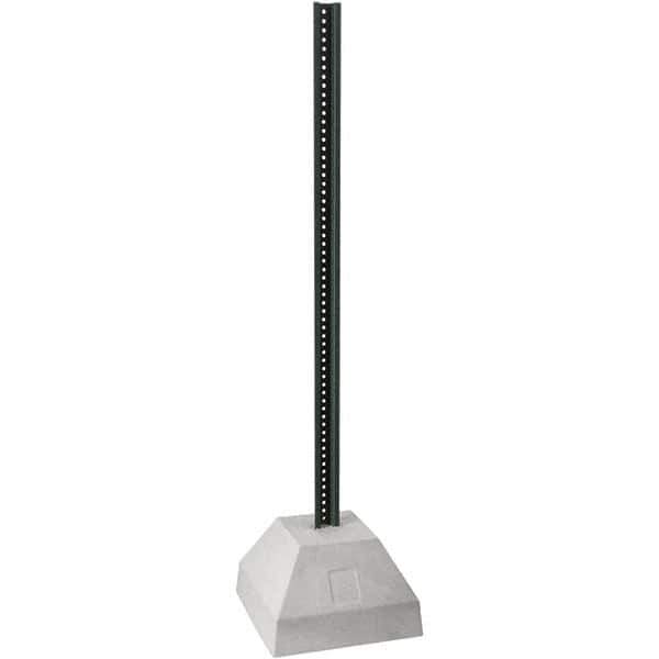 TAPCO - 6' High, Powder Coated Traffic Sign Post Base - Steel/Concrete, Compatible with 30" High x 30" Wide Signs, 3/8" Hole Diam, Green & Gray - USA Tool & Supply