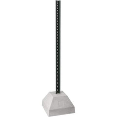 TAPCO - 6' High, Powder Coated Traffic Sign Post Base - Steel/Concrete, Compatible with 30" High x 30" Wide Signs, 3/8" Hole Diam, Green & Gray - USA Tool & Supply