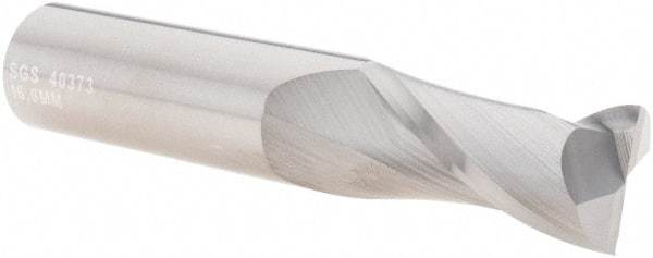 SGS - 16mm, 32mm LOC, 16mm Shank Diam, 89mm OAL, 2 Flute, Solid Carbide Square End Mill - Single End, Uncoated, Spiral Flute, 30° Helix, Centercutting, Right Hand Cut, Right Hand Flute, Series 3M - USA Tool & Supply