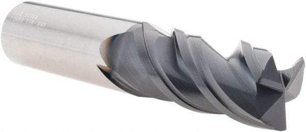 SGS - 1", 3 Flute, Single End, Solid Carbide, 0.04" Corner Radius End Mill - 5" OAL, Right Hand Flute, 2-1/4" LOC, Right Hand Cut - USA Tool & Supply