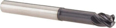 SGS - 8mm, 4 Flute, Single End, Solid Carbide, 2mm Corner Radius End Mill - 75mm OAL, Right Hand Flute, 10mm LOC, Right Hand Cut, 32mm Extended Reach - USA Tool & Supply
