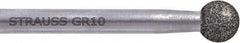 Strauss - CBN Round Tip Point Grinding Pin - 1/8" Shank Diam x 1.77" Shank Length, Medium Grade, (126 Mesh Grit) - USA Tool & Supply