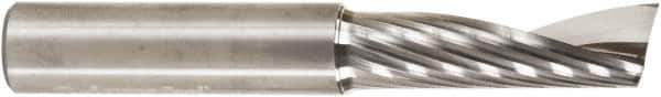 Amana Tool - 1/2" Cutting Diam x 1-5/8" Length of Cut, 1 Flute, Upcut Spiral Router Bit - Uncoated, Right Hand Cut, Solid Carbide, 3-1/2" OAL x 1/2" Shank Diam, 30° Helix Angle - USA Tool & Supply