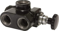 Parker - 30 GPM 3/4 Inlet Cast Iron Hydraulic Control Valve - 1-1/16 - 12 Thread, 3,000 psi, 4" Wide x 6.62" Long - USA Tool & Supply