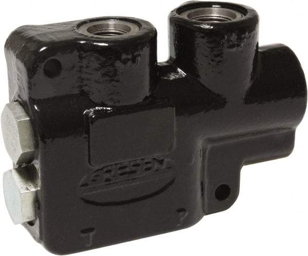 Parker - 15 GPM 5/8 Inlet Cast Iron Hydraulic Control Valve - 7/8-14 Thread, 2,500 psi, 1.88" Wide x 6.88" Long - USA Tool & Supply