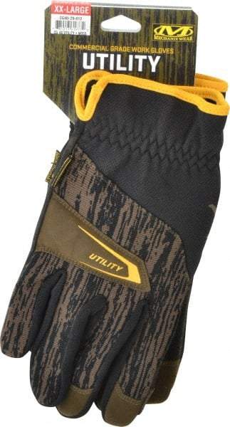 Mechanix Wear - Size 2XL (12) Synthetic Leather/Spandex/Lycra/Material 4X General Protection Work Gloves - For Mechanic's & Lifting, Uncoated, Slip-On Cuff, Full Fingered, Moss, Paired - USA Tool & Supply
