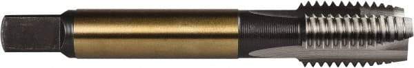 DORMER - M16x2.00 Metric Coarse, 3 Flute, Bright Finish, Powdered Metal Spiral Point Tap - Plug Chamfer, Right Hand Thread, 3-13/16" OAL, 63/64" Thread Length, 0.48" Shank Diam, 6H Class of Fit, Series E005 - Exact Industrial Supply
