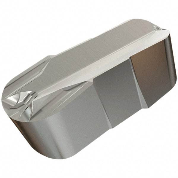 Iscar - 500E250GIF Grade IC20, 5mm Cutting Width Carbide Grooving Insert - 11.3mm Max Depth of Cut, Neutral, 2.5mm Corner Radius, Uncoated - USA Tool & Supply