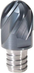 Iscar - MM EB Grade IC908 Carbide Ball Nose Milling Tip Insert - TiAlN Finish, 4 Flutes, 3/4" Cutting Diam, 0.62" Depth of Cut, 1" Extension, 3/8" Cnr Rad, 30° Helix - USA Tool & Supply