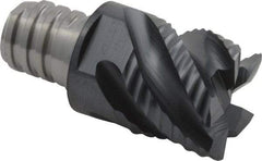 Iscar - MM ERS Grade IC908 Carbide End Milling Tip Insert - TiAlN Finish, 5 Flutes, 5/8" Cutting Diam, 0.47" Depth of Cut, 0.8" Extension, 45° Helix - USA Tool & Supply