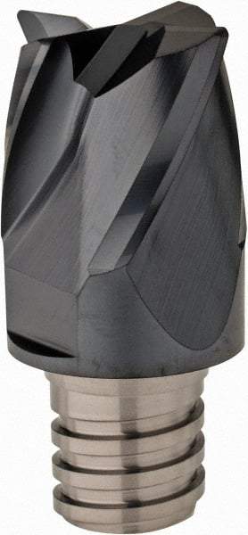 Iscar - MM EC Grade IC908 Carbide End Milling Tip Insert - TiAlN Finish, 4 Flutes, 3/4" Cutting Diam, 0.62" Depth of Cut, 1" Extension, 0.03" Cnr Rad, 30° Helix - USA Tool & Supply