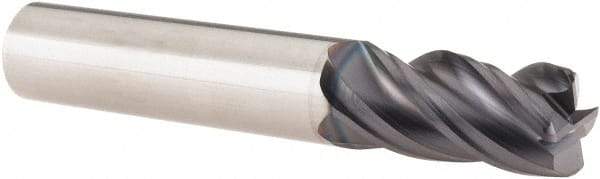 SGS - 1/2", 4 Flute, Single End, Solid Carbide, 0.06" Corner Radius End Mill - 3" OAL, Right Hand Flute, 1" LOC, Right Hand Cut - USA Tool & Supply