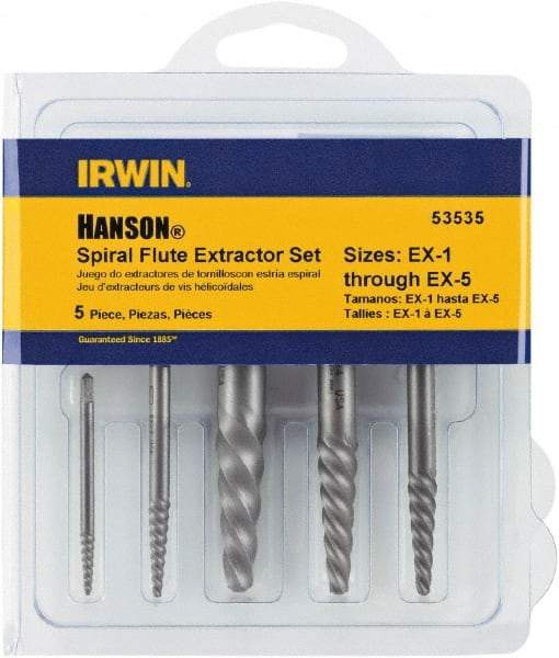 Irwin - Bolt Extractor Sets - MP #1,2,3,4,5 5PC SCREW EXTRACTOR SET - USA Tool & Supply