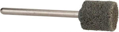Made in USA - 1/2" Head Diam x 1/2" Thickness, W185, Cylinder End, Aluminum Oxide Mounted Point - Medium Grade - USA Tool & Supply