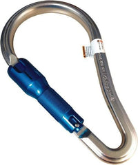 Miller - 400 Lb Capacity Locking Carabiner - 2-1/4", Auto-Locking Gate, Aluminum - USA Tool & Supply