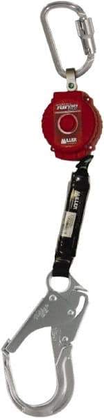 Miller - 6' Long, 400 Lb Capacity, Vectran/Polyester Fall Limiter - Aluminum Locking Rebar Hook Connector, Aluminum Carabiner Connector, Black - USA Tool & Supply