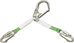 Miller - 2.92' Long, 310 Lb Capacity, 1 Leg Locking Snap Hook Harness Positioning/Restraint Lanyard - 1-1/2" Diam, Polyester Webbing, Locking Snap Hook Anchorage Connection - USA Tool & Supply