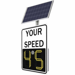 TrafficLogix - "Your Speed", 23" Wide x 29" High, Aluminum Speed Limit Signs - Black on White, High Intensity Reflectivity, Rectangle, Post Mount - USA Tool & Supply