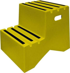 Diversified Plastics - 19-1/2" High x 18-1/8" Wide x 24-1/2" Deep, Yellow Step Stool - 500 Lb Capacity - USA Tool & Supply