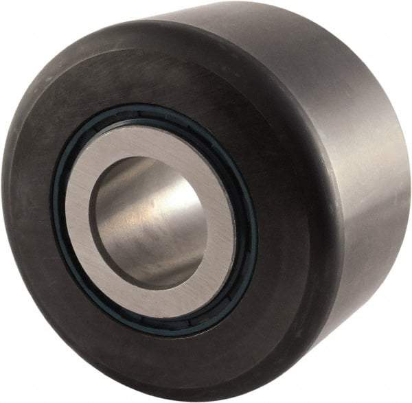 RBC Bearings - 1-1/8" Bore, 3-1/2" Roller Diam x 2" Roller Width, Carbon Steel Sealed Yoke Cam Follower - 36,100 Lb Dynamic Load Capacity, 2-1/16" Overall Width - USA Tool & Supply