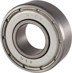 Nice - 3/4" Bore Diam, 2" OD, Double Shield Precision Ground Radial Ball Bearing - 9/16" Wide, 1 Row, Round Bore, 1,350 Lb Static Capacity, 2,967 Lb Dynamic Capacity - USA Tool & Supply