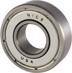 Nice - 7/16" Bore Diam, 29/32" OD, Double Shield Precision Ground Radial Ball Bearing - 5/16" Wide, 1 Row, Round Bore, 300 Lb Static Capacity, 698 Lb Dynamic Capacity - USA Tool & Supply