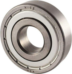 Nice - 3/4" Bore Diam, 1-3/4" OD, Double Shield Semi Ground Extra Light Radial Ball Bearing - 1/2" Wide, 1 Row, Round Bore, 1,025 Lb Static Capacity, 1,300 Lb Dynamic Capacity - USA Tool & Supply