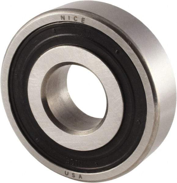 Nice - 3/4" Bore Diam, 1-5/8" OD, Double Seal Semi Ground Extra Light Radial Ball Bearing - 1/2" Wide, 1 Row, Round Bore, 1,010 Lb Static Capacity, 1,300 Lb Dynamic Capacity - USA Tool & Supply