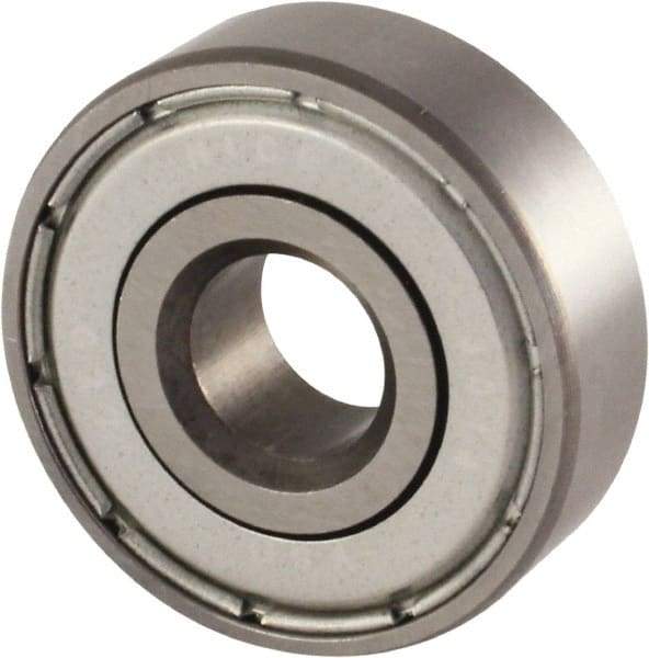 Nice - 1/2" Bore Diam, 1-1/8" OD, Double Shield Semi Ground Extra Light Radial Ball Bearing - 3/8" Wide, 1 Row, Round Bore, 475 Lb Static Capacity, 600 Lb Dynamic Capacity - USA Tool & Supply