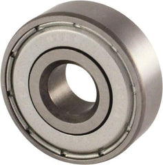 Nice - 5/8" Bore Diam, 1-3/8" OD, Double Shield Semi Ground Extra Light Radial Ball Bearing - 7/16" Wide, 1 Row, Round Bore, 850 Lb Static Capacity, 940 Lb Dynamic Capacity - USA Tool & Supply