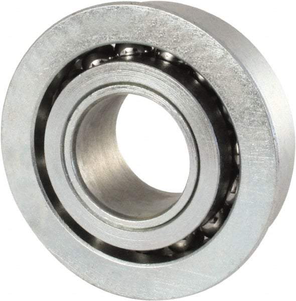 Nice - 3/4" Bore Diam, 1-3/4" OD, Open Unground Full Complement Radial Ball Bearing - 5/8" Wide, With Flange, 1 Row, Round Bore, 1,550 Lb Dynamic Capacity - USA Tool & Supply