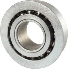 Nice - 5/8" Bore Diam, 1-1/2" OD, Open Unground Full Complement Radial Ball Bearing - 31/64" Wide, With Flange, 1 Row, Round Bore, 1,328 Lb Dynamic Capacity - USA Tool & Supply