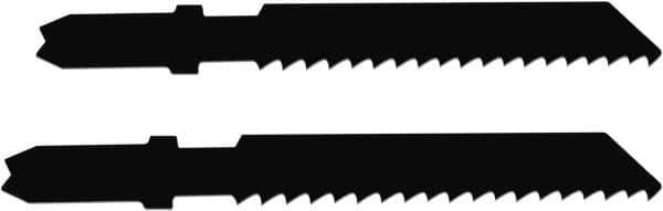 Disston - 2-3/4" Long, 14 Teeth per Inch, Carbon Steel Jig Saw Blade - Toothed Edge, 0.067" Thick, U-Shank, Raker Tooth Set - USA Tool & Supply