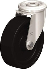 Blickle - 5" Diam x 1-37/64" Wide x 5-29/32" OAH Hollow Kingpin Mount Swivel Caster - Heat-Resistant Phenolic Resin, 330 Lb Capacity, Plain Bore Bearing, Hollow Kingpin Stem - USA Tool & Supply