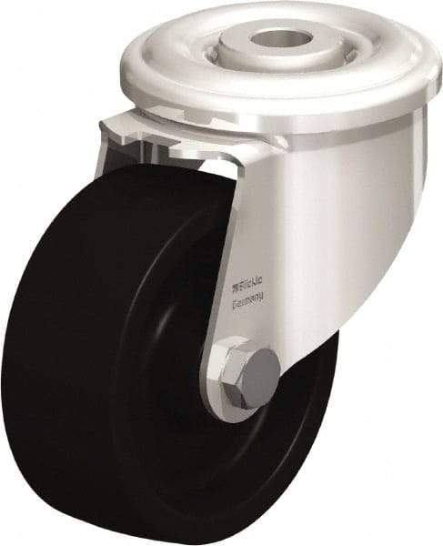 Blickle - 3" Diam x 1-1/4" Wide x 4" OAH Hollow Kingpin Mount Swivel Caster - Heat-Resistant Phenolic Resin, 220 Lb Capacity, Plain Bore Bearing, Hollow Kingpin Stem - USA Tool & Supply