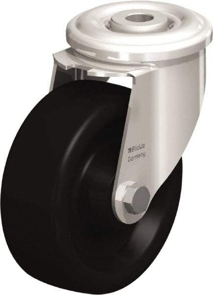Blickle - 4" Diam x 1-1/2" Wide x 4-59/64" OAH Hollow Kingpin Mount Swivel Caster - Heat-Resistant Phenolic Resin, 330 Lb Capacity, Plain Bore Bearing, Hollow Kingpin Stem - USA Tool & Supply