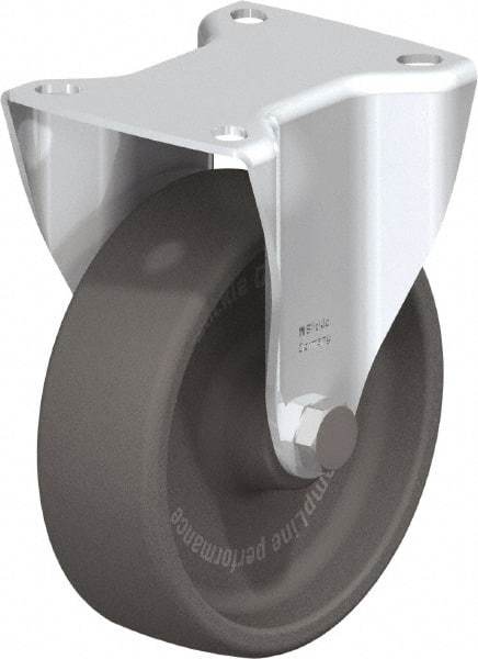 Blickle - 5" Diam x 1-9/16" Wide x 5-7/8" OAH Top Plate Mount Rigid Caster - Heat-Resistant Nylon, 660 Lb Capacity, Plain Bore Bearing, 3-15/16 x 3-3/8" Plate - USA Tool & Supply
