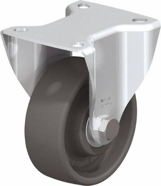 Blickle - 4" Diam x 1-1/2" Wide x 4-59/64" OAH Top Plate Mount Rigid Caster - Heat-Resistant Nylon, 550 Lb Capacity, Ball Bearing, 3-15/16 x 3-3/8" Plate - USA Tool & Supply