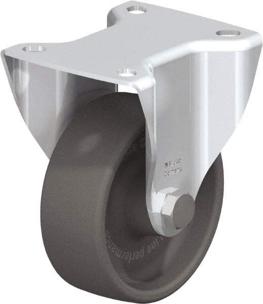 Blickle - 4" Diam x 1-1/2" Wide x 4-59/64" OAH Top Plate Mount Rigid Caster - Heat-Resistant Nylon, 550 Lb Capacity, Plain Bore Bearing, 3-15/16 x 3-3/8" Plate - USA Tool & Supply