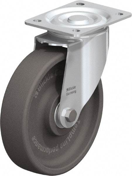 Blickle - 8" Diam x 2" Wide x 9-1/4" OAH Top Plate Mount Swivel Caster - Heat-Resistant Nylon, 770 Lb Capacity, Ball Bearing, 5-1/2 x 4-3/8" Plate - USA Tool & Supply